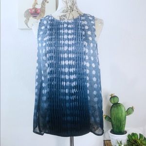 Banana Republic sleeveless pleated ombré blouse